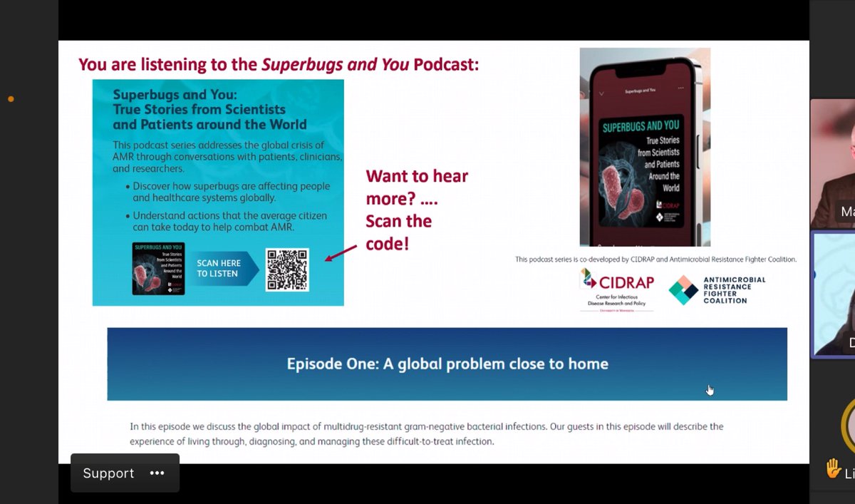 DrDianeAshiru's tweet photo. 01:16 24 Nov and currently on #AMRelay2021 event. Discovered via @ASP_Chat #ASPChat tonight. Several colleagues on live and presenting….👏🏾👏🏾👏🏾 @AmrInsights. A range of media used, films… and on live now is @CIDRAP_ASP’s podcast Superbug &amp; You https://t.co/M7Ya9yJ9zr