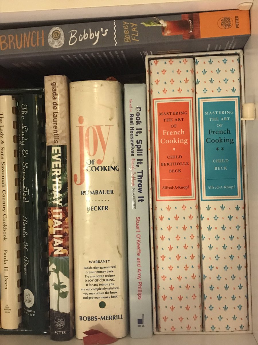 Queen_Mabootie's tweet photo. @AmyPhillips_  I placed your book right where it belongs, between Joy of Cooking and Julia Child’s, Mastering The Art of French Cooking! I loved it! #CookItSpillItThrowIt #RealityChecked https://t.co/scNbhj7rbp