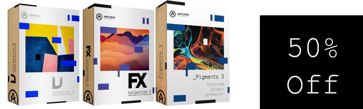 shima_miyazaki's tweet image. Arturia ( アートリア )の3製品がブラックフライデーセールで安くなってる(´_ゝ｀)個人的に使ったことのある #Pigments3 のアナログ音たまらん(笑)
#島村楽器 #イオンモール宮崎  #Arturia #DTM #プラグイン #ピッチ補正 #ブラックフライデー #VCollection8 #FXCollection2
