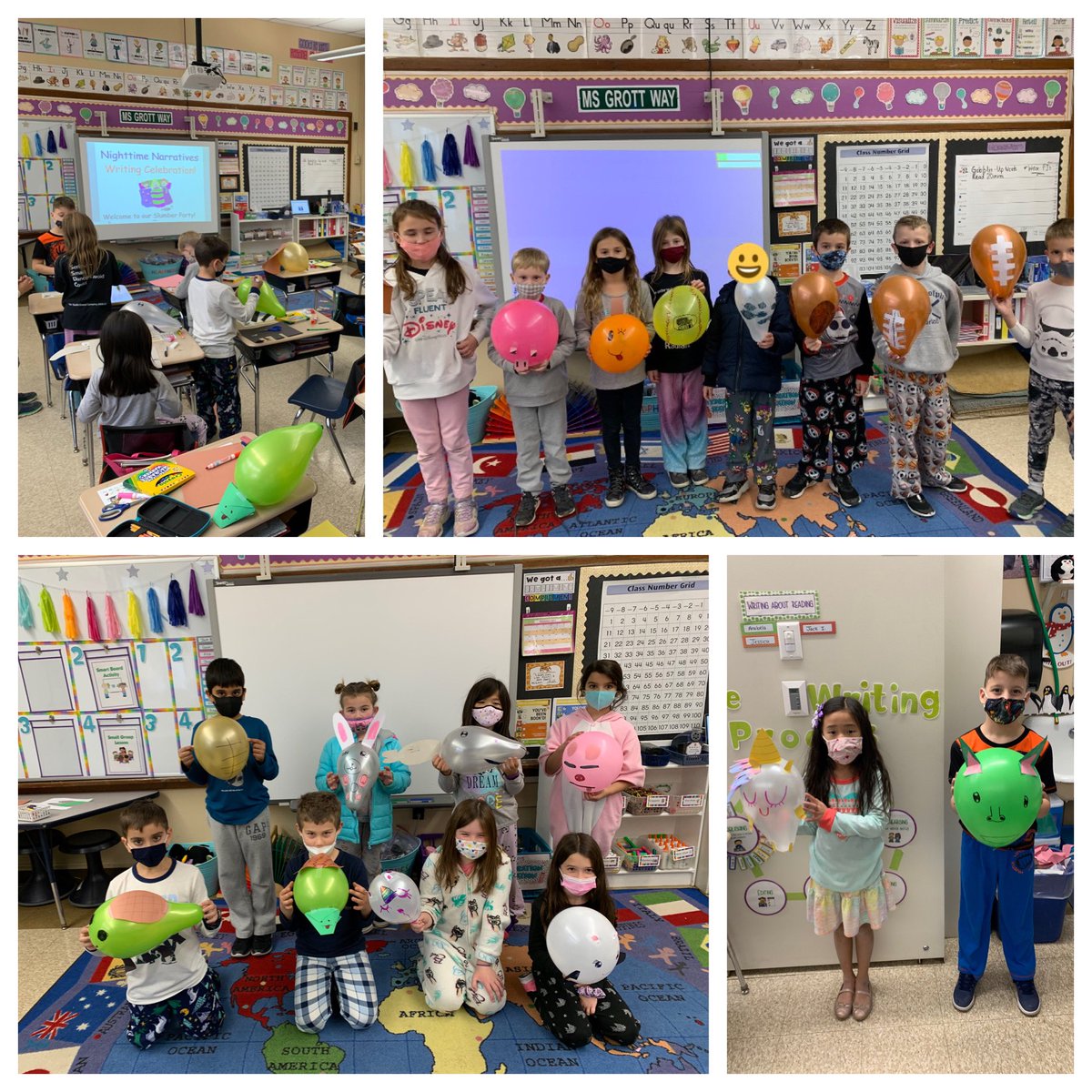 What a day! Had an awesome Pajama Party celebrating our published Narratives! We then topped it off creating our own balloons after reading “Balloons Over Broadway”! So grateful for such hard working, creative second graders 🧡🍁🦃🎈📝