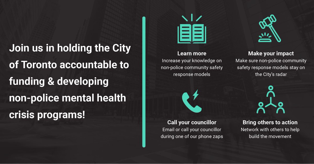 In February 2021, Toronto City Council promised to embed the Community Crisis Support Service citywide through 4 new pilots and redirected interventions for vulnerable people. Let’s hold City Council accountable! Read more and take action at the link in our bio.