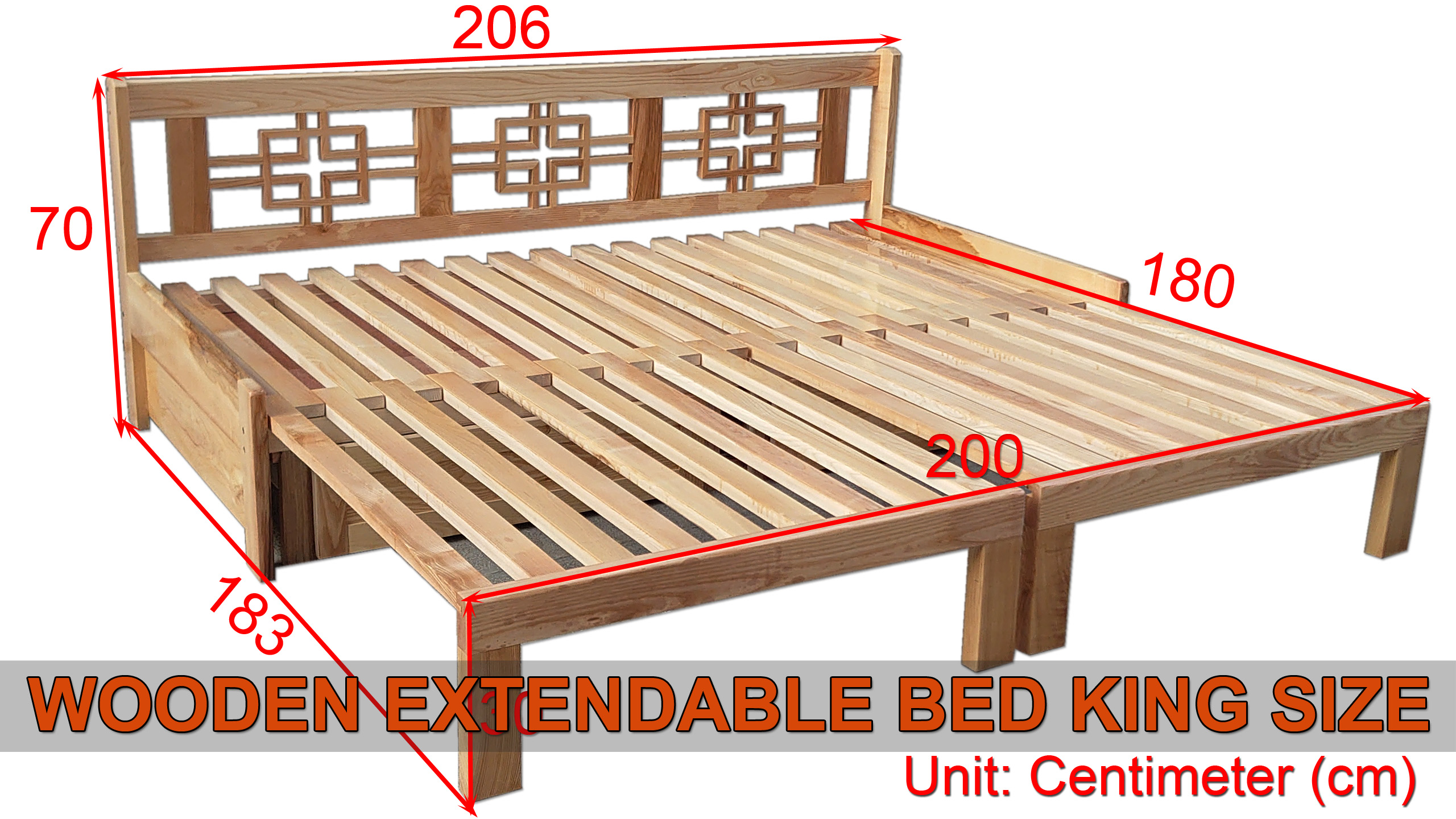 Expandable bed outlet frame wood