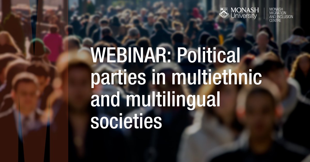 MigrationMonash's tweet photo. Tomorrow 9-11am (AEDT) join us for the free webinar ‘Political Parties in Multiethnic + Multilingual Societies’ hosted by @MatteoBonotti + feat panellists @StojanovicNenad @CeMurtagh @WilfriedSwenden #MichaelBreen @MadhaviDevasher #BenjaminReilly
https://t.co/qeYeTR9Eiu https://t.co/SVEt8lCVNE