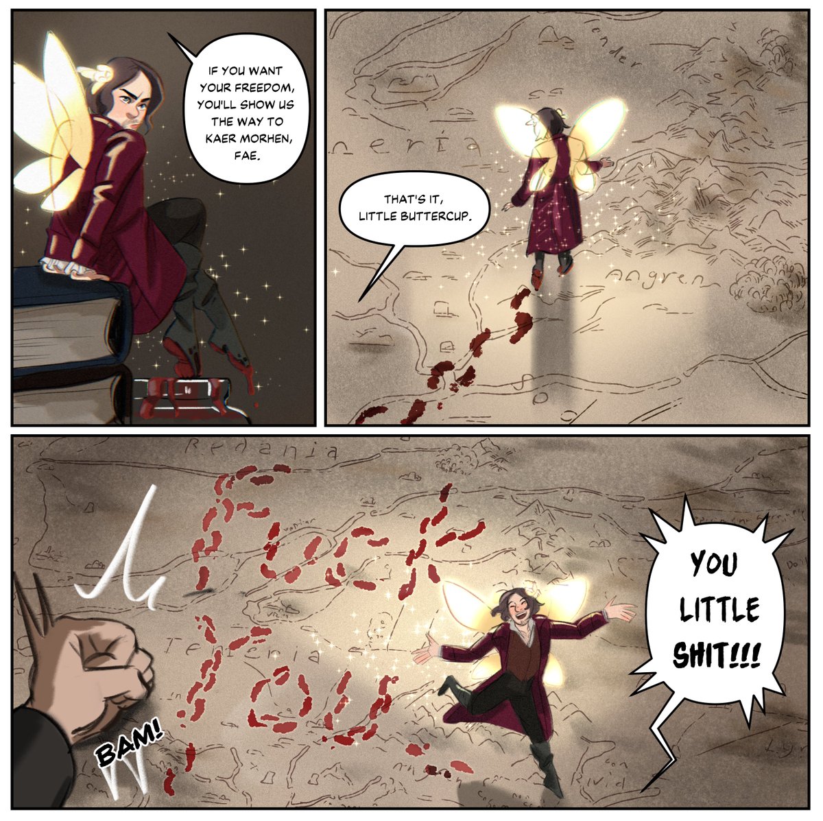 just another quick lil fairy jaskier comic

they're gonna put him in a jar and shake him at this rate 