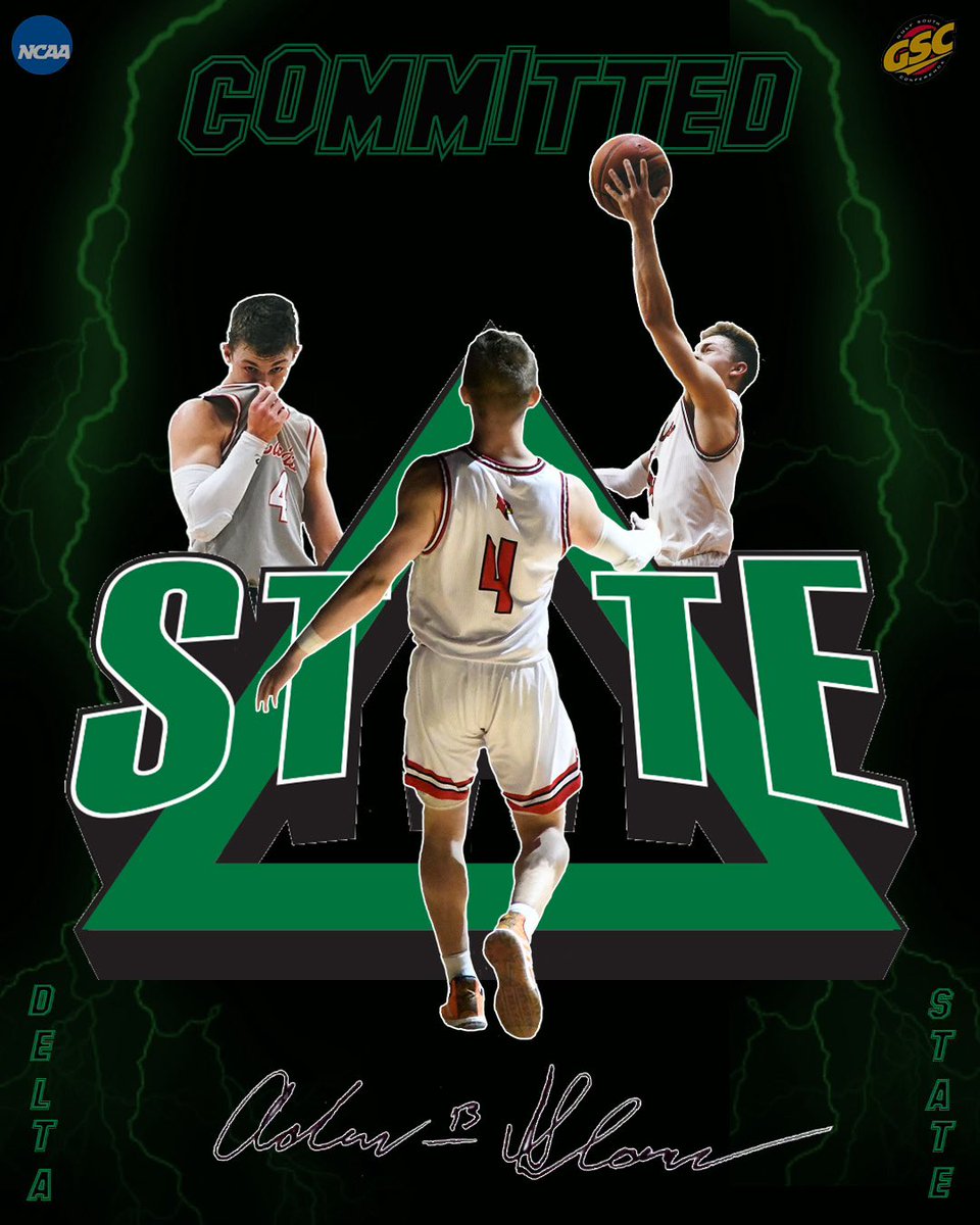 AdenSlone10's tweet photo. When dreams become reality.. 💚 #Committed @coachjohnredman @DeltaStateMBB @NienaberMike @AustinBates111 https://t.co/NFbNwhWfXy