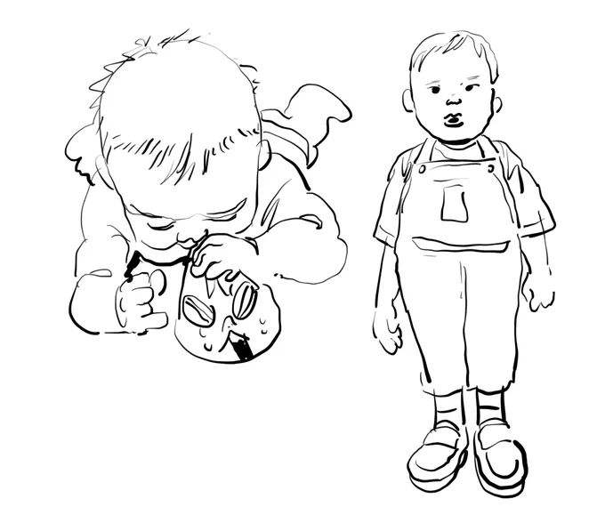 相互さんの幼少期を描きました🍡 