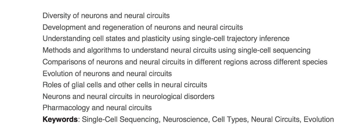 We just started a new "Frontiers' Research Topic".
Understanding Neural Circuits Using Single-Cell Technologies frontiersin.org/research-topic…