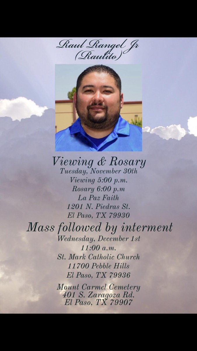 Coach Rangel was loved by many and in death you learn what that truly means. The Rangel Family would like to invite all of those who loved Coach and have graciously allowed us to post the information to his services. ❤❤❤