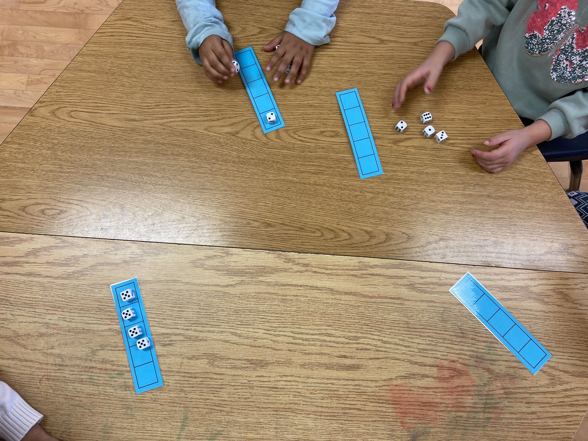 mrs_orchard's tweet image. We learned how to play “Fivezi”, which is a simpler version of “Tenzi”. This is a fun and easy way to practice subitizing and anchors of 5. “You have 3 dice on your 5-frame. How many more do you need to make 5?” #fdk #subitizing #5frame #anchorof5
