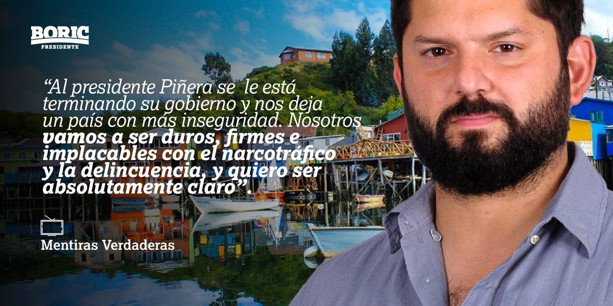 GabrielBoric's tweet photo. Hay tanto en juego y Chile no pueden seguir esperando. En nuestro gobierno afrontaremos la delincuencia como una prioridad, para no darle un centímetro al narco en nuestra sociedad. https://t.co/TxmGLmmuyp