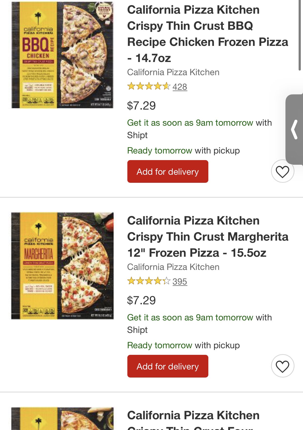 california pizza kitchen delivery menu