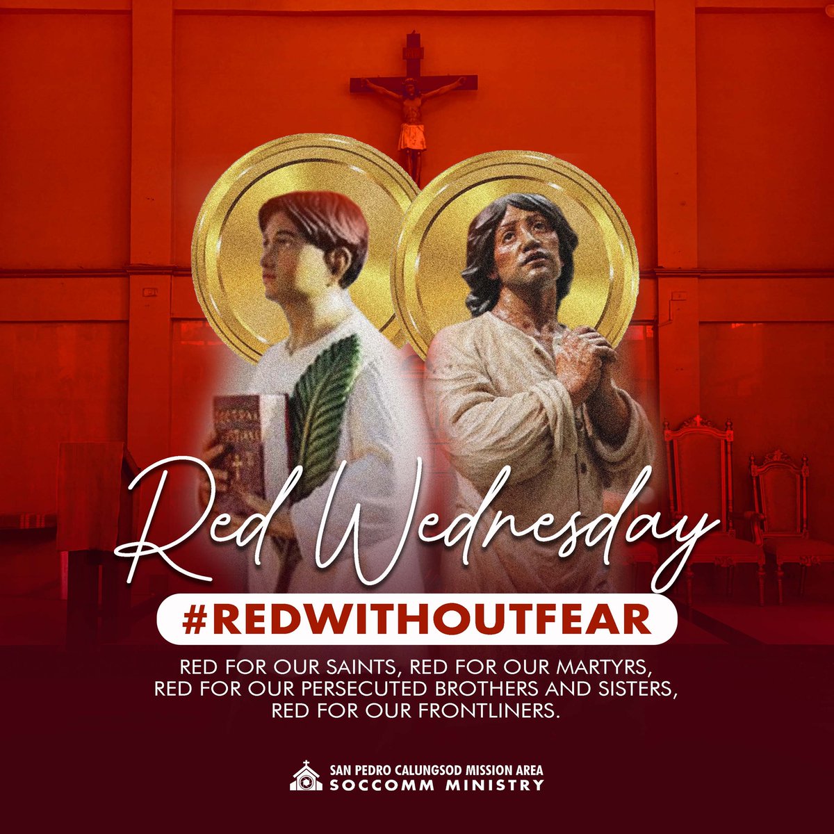 spcmaofficial's tweet photo. Pagpupugay sa lahat ng naninindigan para sa ating pananampalataya.
Red for our saints.
Red for our martyred.
Red for our persecuted brothers and sisters. Red for our frontliners.
#RedWithoutFear #SPCMASOccomm #SanPedroCalungsodMissionArea https://t.co/SGhosyfnD8