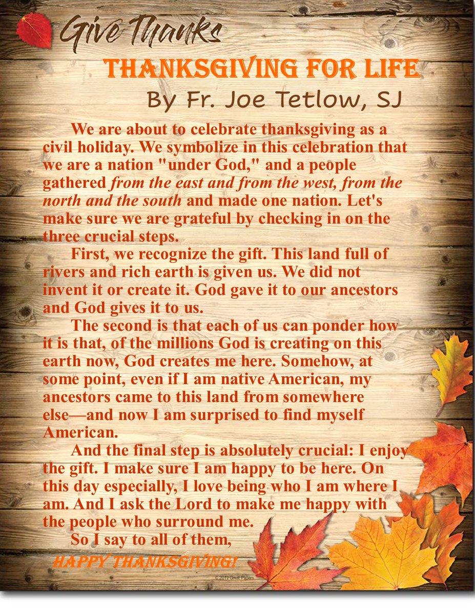 MontserratJRH's tweet photo. Read our "Thanksgiving for Life" blog entry written by Fr. Joe Tetlow, SJ!
#FrJoe #JoeTetlow #Montserrat #Jesuit #Ignatian #thanksgiving #LakeDallas #Catholic #MJRH #goodnews #Jesus #America #givethanks #Compassion https://t.co/BtJ5HsfQWH