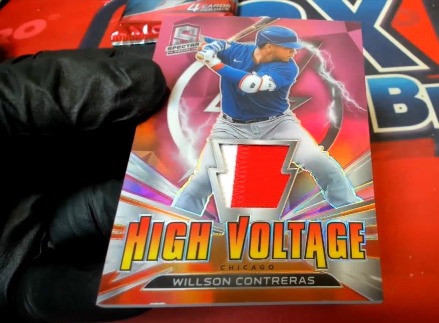 FriendlyBreaks's tweet image. HIGH VOLTAGE BABY! Contreras Cubs hit just now from Spectra! #thehobby #panini #casebreakers #casebreaks FriendlyCollectibles.com #friendlyfire