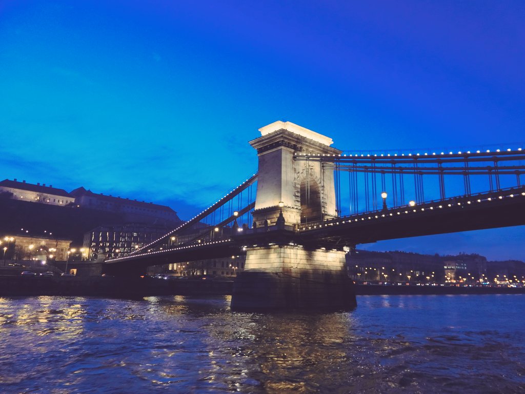 ブタペストの鎖橋 橋に興味はなかったけど鎖橋は美しかった〜✨ あとプラハのカレル橋も素敵だったな✨ …あれ？実は橋好き😅？