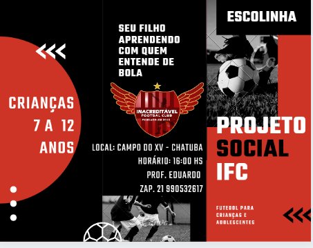 ProjetoIfc's tweet photo. traga seu filho trabalho totalmente 0800 e voltado pra levar a educação e a transformação através do Esporte 💪💪💪⚽⚽⚽⚽
#projetoifc 
#chatubademesquita 
#sejaumparceiro 
#futebol 
#soccer 
@CentralRJ1 @B9Sportv https://t.co/dCrxsj4xSa