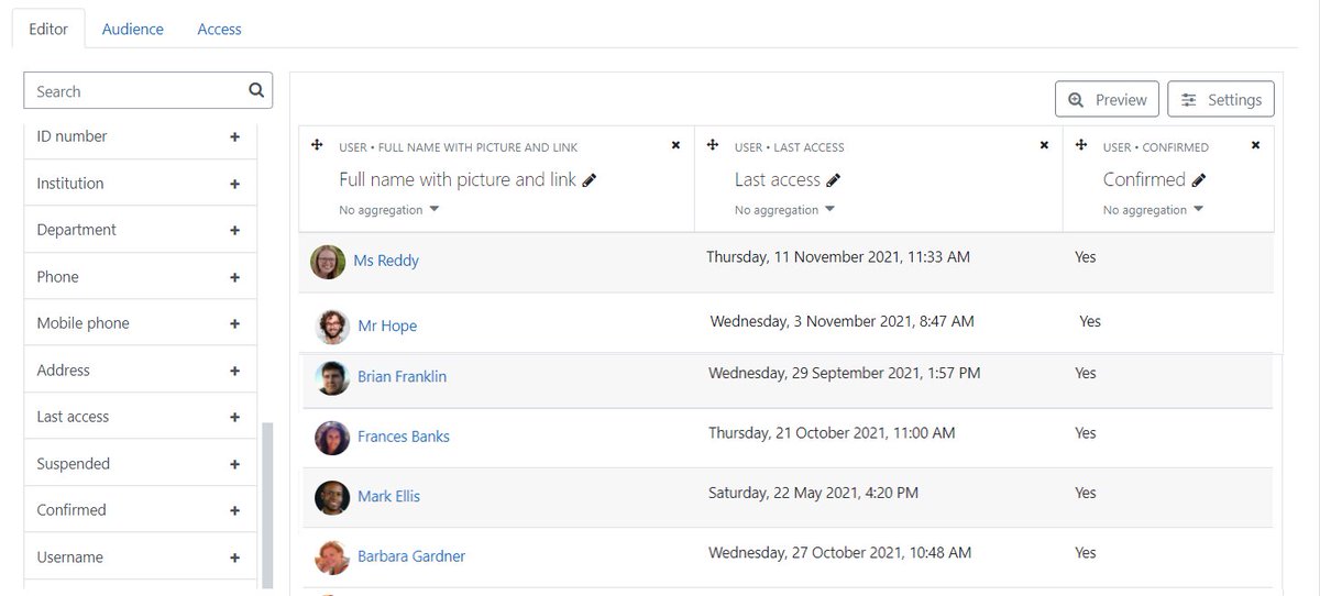 moodle's tweet photo. We are excited to reveal that Custom Reports, a feature of Moodle Workplace, is being incorporated into Moodle 4.0. Educators and managers can populate system-level and custom reports and generate additional insights. Here's a sneak peek: https://t.co/1HJTcJVMy5
