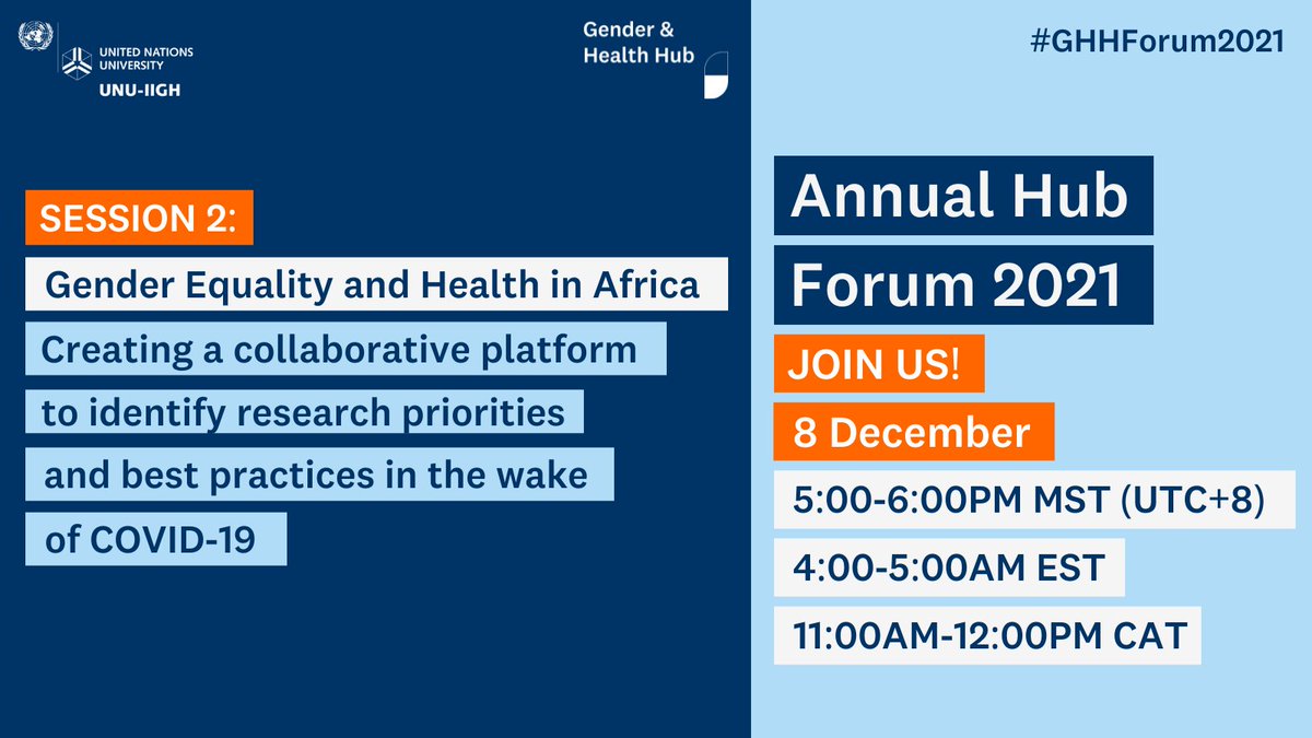 Key stakeholders &amp; leaders in Africa jointly form a collaborative platform focusing on identifying research priorities and best practices related to #GenderEquality in the #PublicHealth response to COVID-19 &amp; beyond.

Join us: go.unu.edu/wVB9f

#GHHForum2021@aphrc