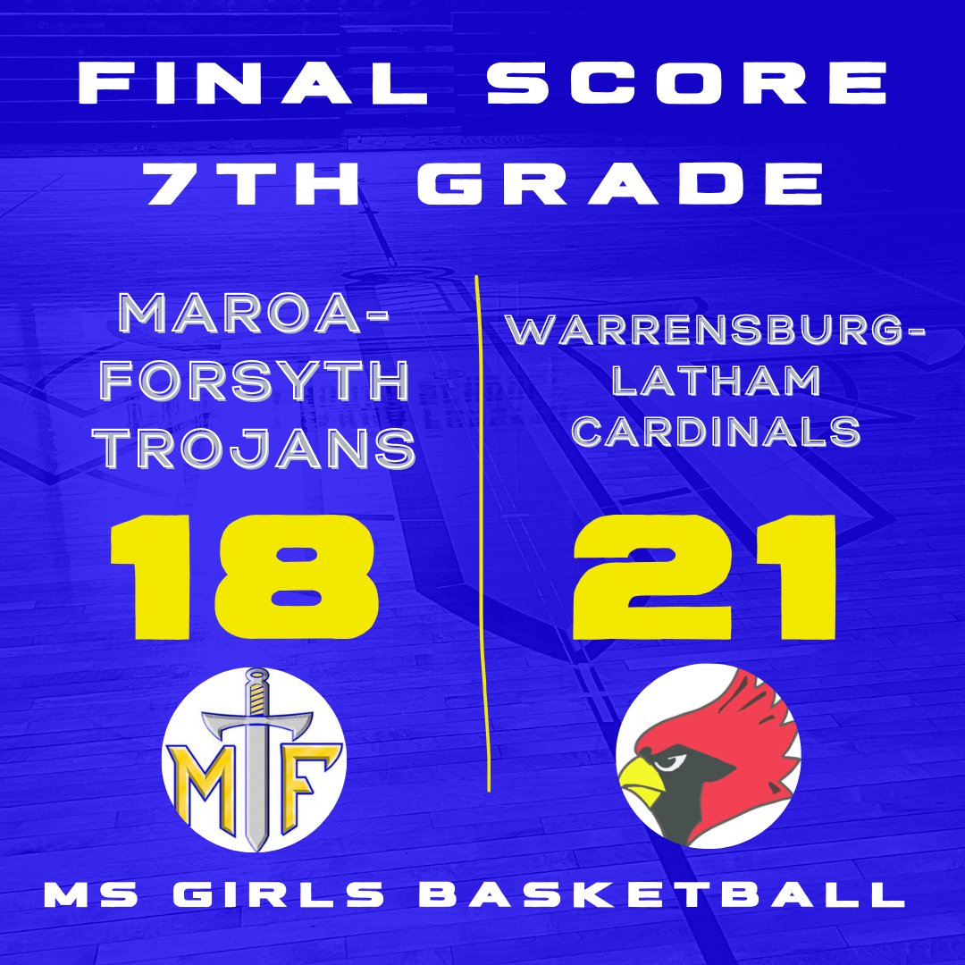 MFMSGirlsBball's tweet photo. 💙7th Grade should hold their heads high. 👏What a hard-fought battle against a very tall team. Shots weren't falling our way, but played with heart every minute. 💛 We'll be back next year, better than ever! #mtfproud #mtffamily https://t.co/wUcoLEDIR9