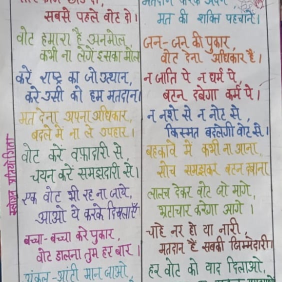 DiosJalaun's tweet photo. दिनांक- 23.11.2021 को मतदाता जागरूकता कार्यशाला (स्वीप) के अंतर्गत जिला स्तरीय प्रतियोगिताओं ( स्लोगन लेखन, पोस्टर चित्रकला, निबंध लेखन) का आयोजन राजकीय इण्टर कॉलेज उरई में किया गया।
#ElectionCommissionOfIndia 
#NoVoterToBeLeftBehind 
#CEOUP
#districtelectionofficerjalaun 
#ECI https://t.co/sptYU2kJC4