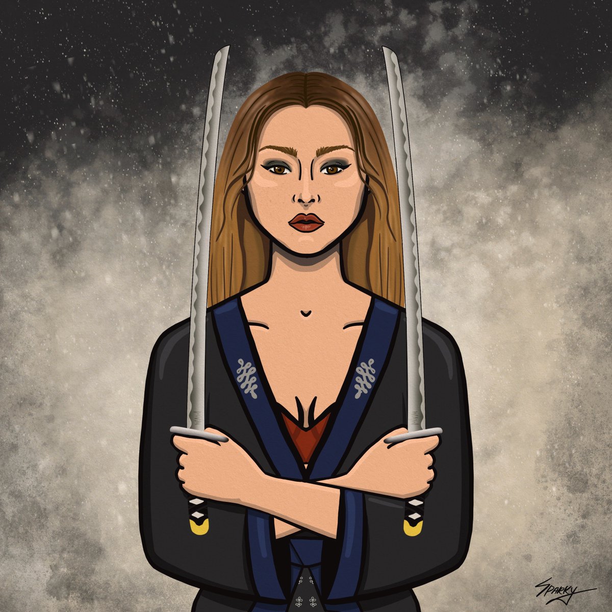 WomenandWeapons's tweet image. We got @steveaoki a little gift! I had to thank him for his wonderful support somehow! 

I made this 1/1 custom piece of his beautiful sister Devon Aoki! 

So happy to have you in the WAW family!

♥️ ⚔️