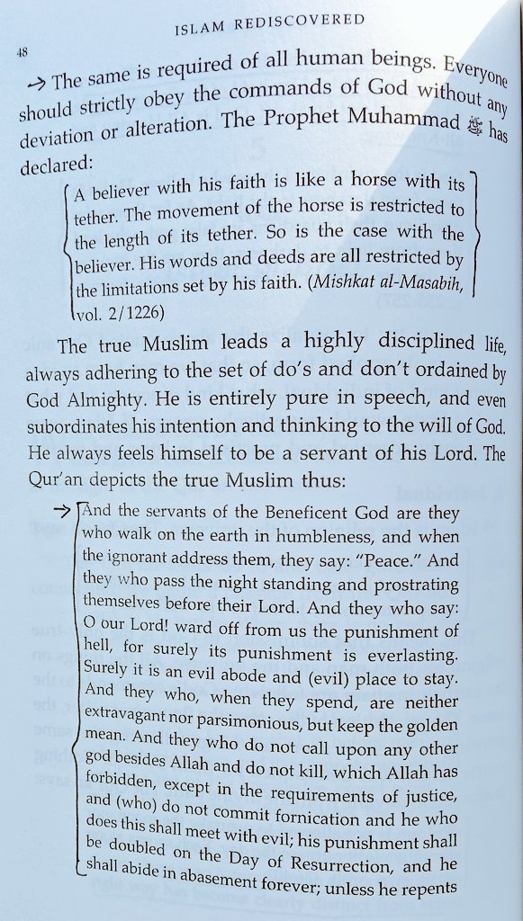 readingum's tweet photo. A believer with his faith is like a horse with its tether.The movement of horse is restricted to length of its tether. So is the case with the believer. His words and deeds are all restricted by the limitations set by his faith.
(Mishkat al-Masabih,vol. 2/1226)
#IslamRediscoverer https://t.co/1FpiPR6Jw2