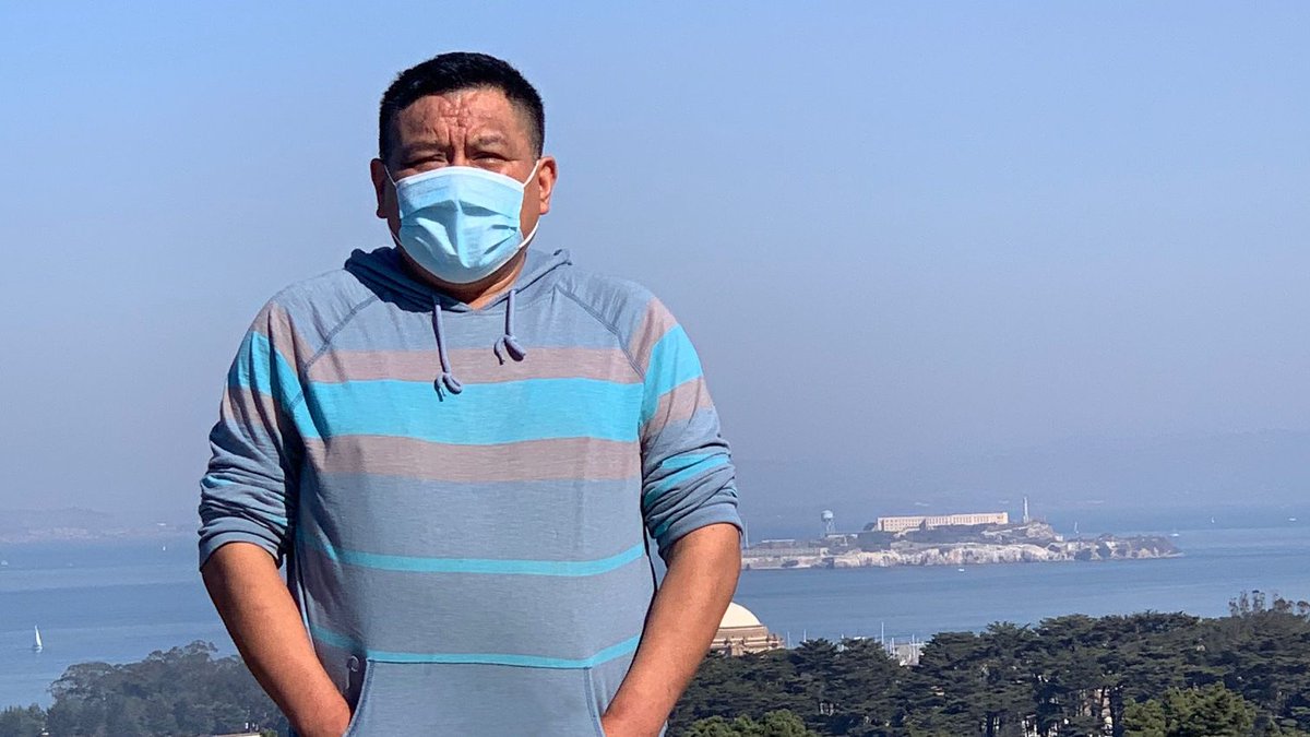 SFEnvironment's tweet photo. #FacesofSF Meet Jorge Medina Dzib! In his more than 20 years as a San Francisco resident, Jorge has intentionally never owned a car 😱 . Here is how he gets around the city: 🚲 🚎 👣  https://t.co/PN4auslOt9 https://t.co/fI9qx00y4l