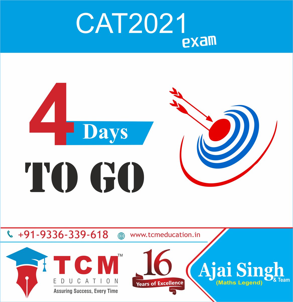 tcmeducation's tweet image. The countdown has begun for the ultimate test #catexam2021 

 4 Days to go. Keep your focus and revisions alive. Make quick notes for it and belive that you can do it

#catpreperation #cat2021 #tcmeducation #motivations #selfmotivation