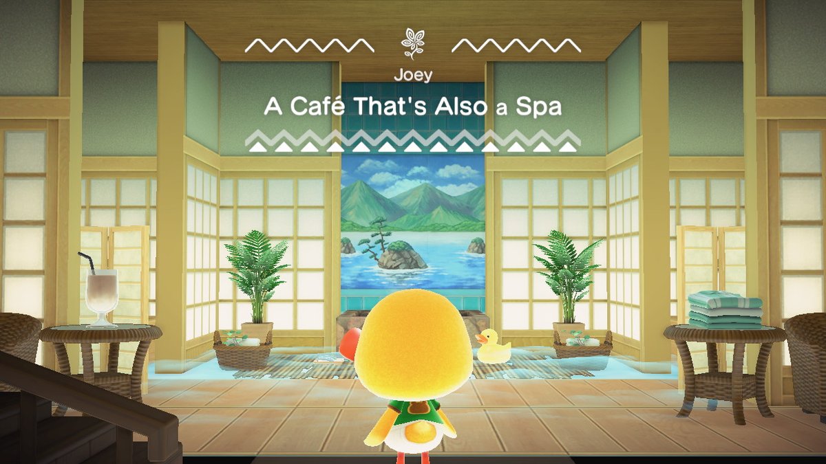 augustbythepond's tweet photo. i kept joeys spa pretty simple but i love it #AnimalCrossing #ACNH #NintendoSwitch https://t.co/ZUlp8kqpM9