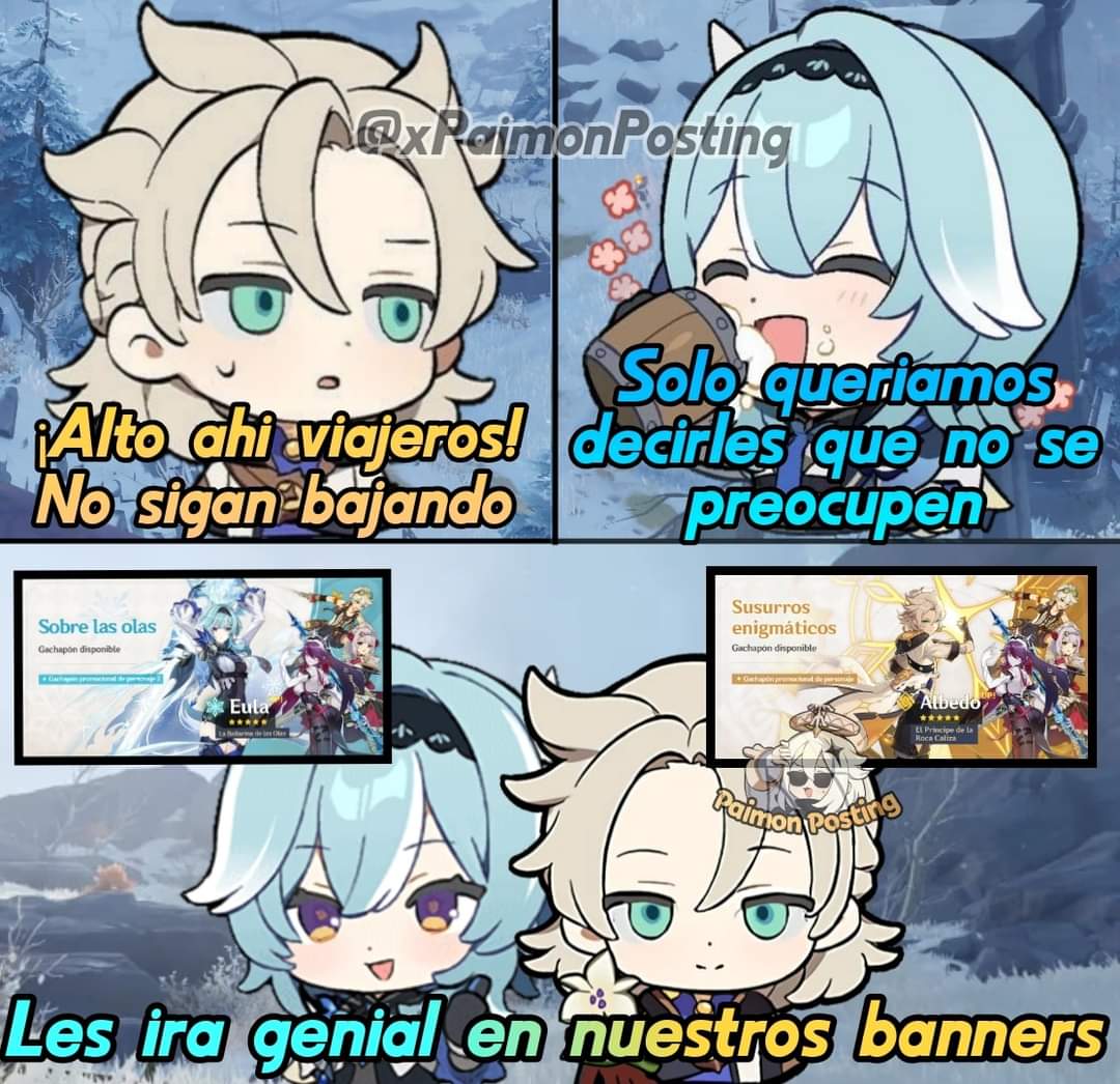 A todos los que le den like a este tweet les saldrá Eula God o Albedo God 🛐🛐 (más puntos de suerte si dan RT ;D)
 
Empezamos stream!!! 
twitch.tv/mechii