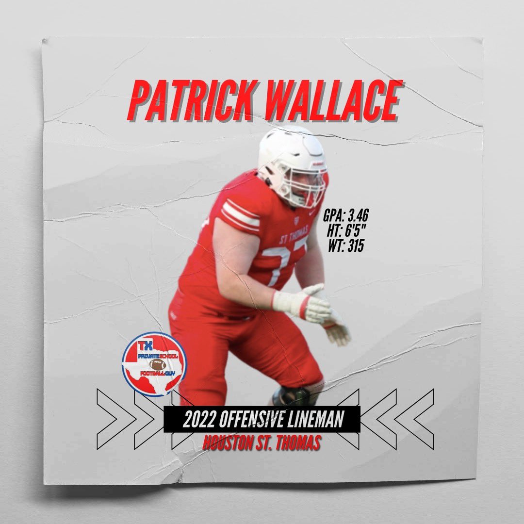 TXPrivateFBGuy's tweet photo. 🔦2022 TXPSFB Recruit Spotlight 🔦

OL Patrick Wallace - @Fullbactrick 

@STHFootball 

#RecruitTXPSFB 

Another HUGE overlooked offensive lineman playing in TXPSFB! You can’t coach size.

Offers: @_Lyon_Football 

https://t.co/i9I2J8pQ62 https://t.co/dQm8k390K9