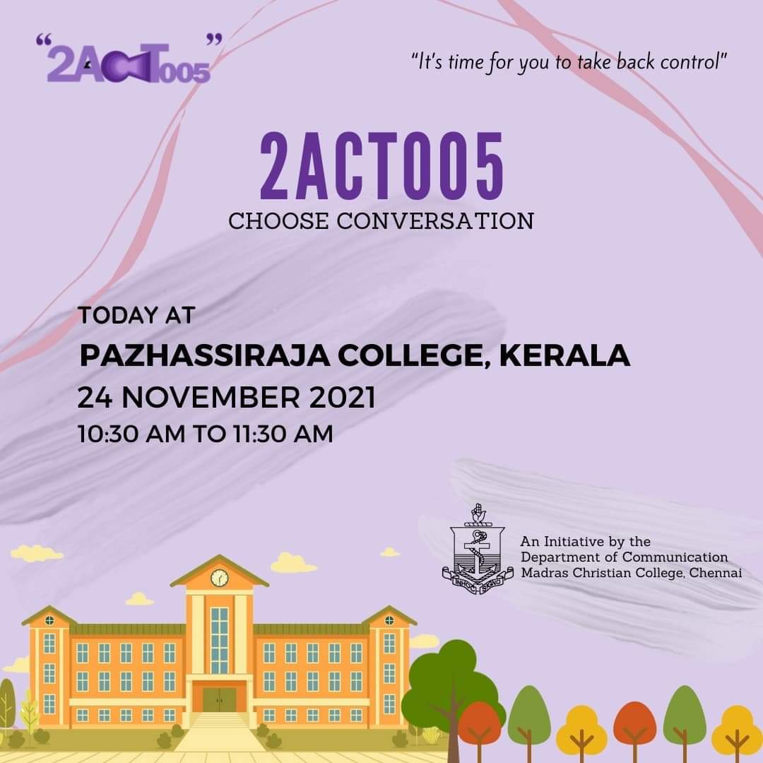 pgcommunmcc's tweet photo. We Kick start out campaign #2act005 today at Pazhassiraja College, Kerala
#ChooseConversation #prcampaign https://t.co/AsnpAF7ibC