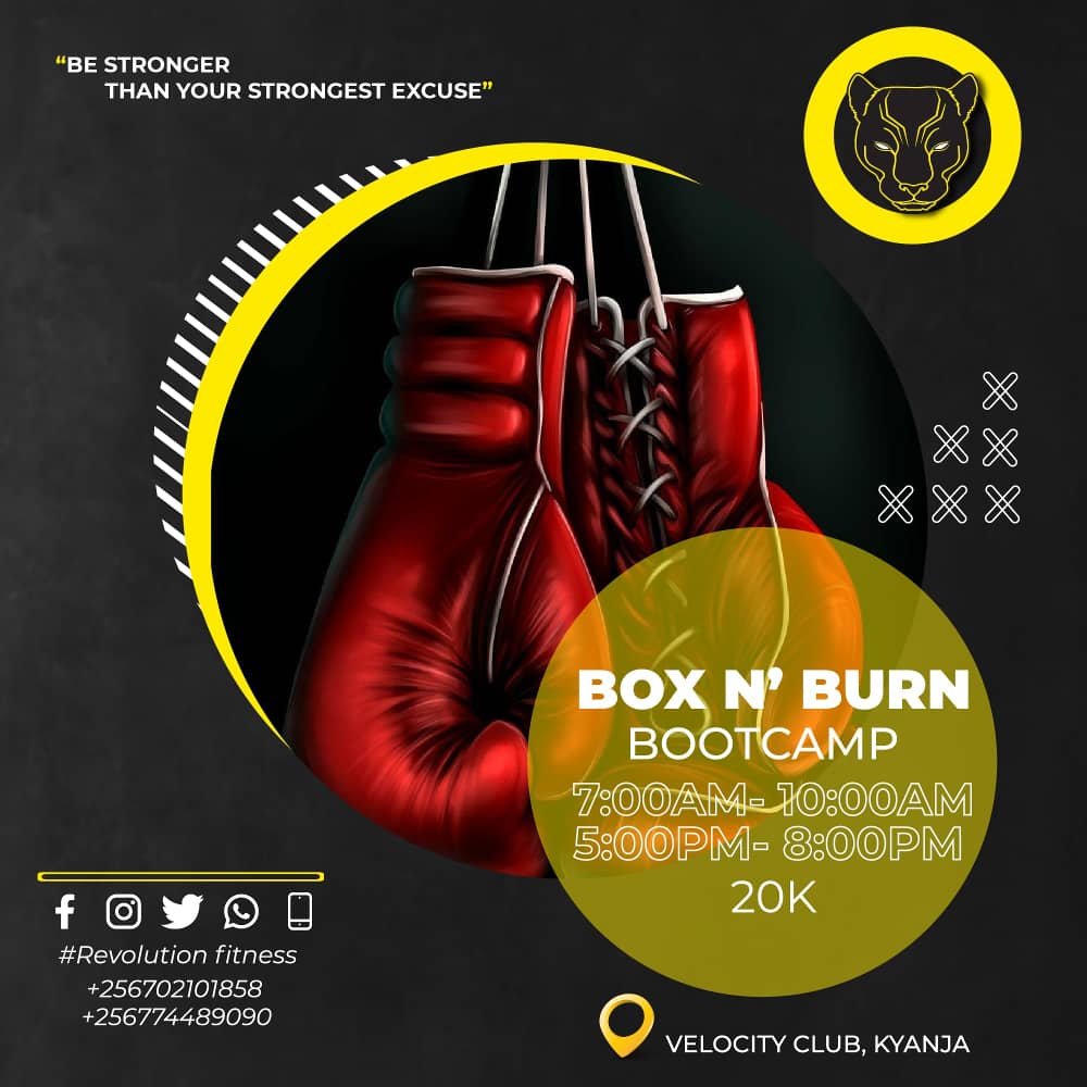DrakesBootcamp's tweet photo. Rise and shine people. We got some work to do.
Let's do this.
Morning session: 7am
Evening session: 5pm
Venue : Velocity Gardens Kyanja
Fee: 20,000/=
See you there π
#RevolutionFitness #BoxNBurn #Bootcamp https://t.co/m0IG8vn3lf