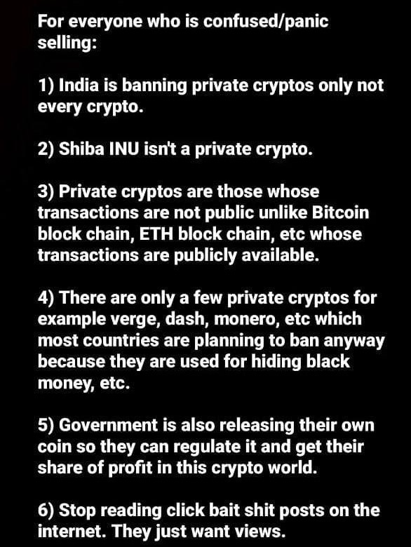 #IndiaWantsCrypto Dont panic sell 🙏 #SHIBARMY $SHIB #India 🇮🇳 #USDT #cryptocurrecy #HODL