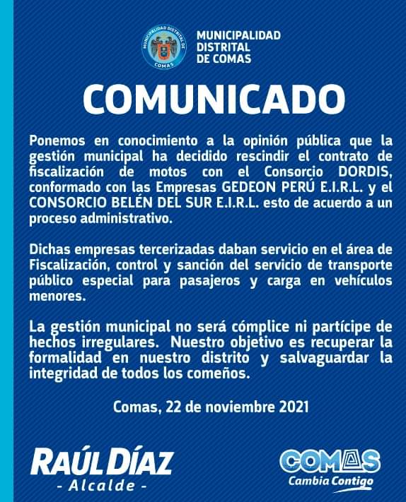 COMUNICADO