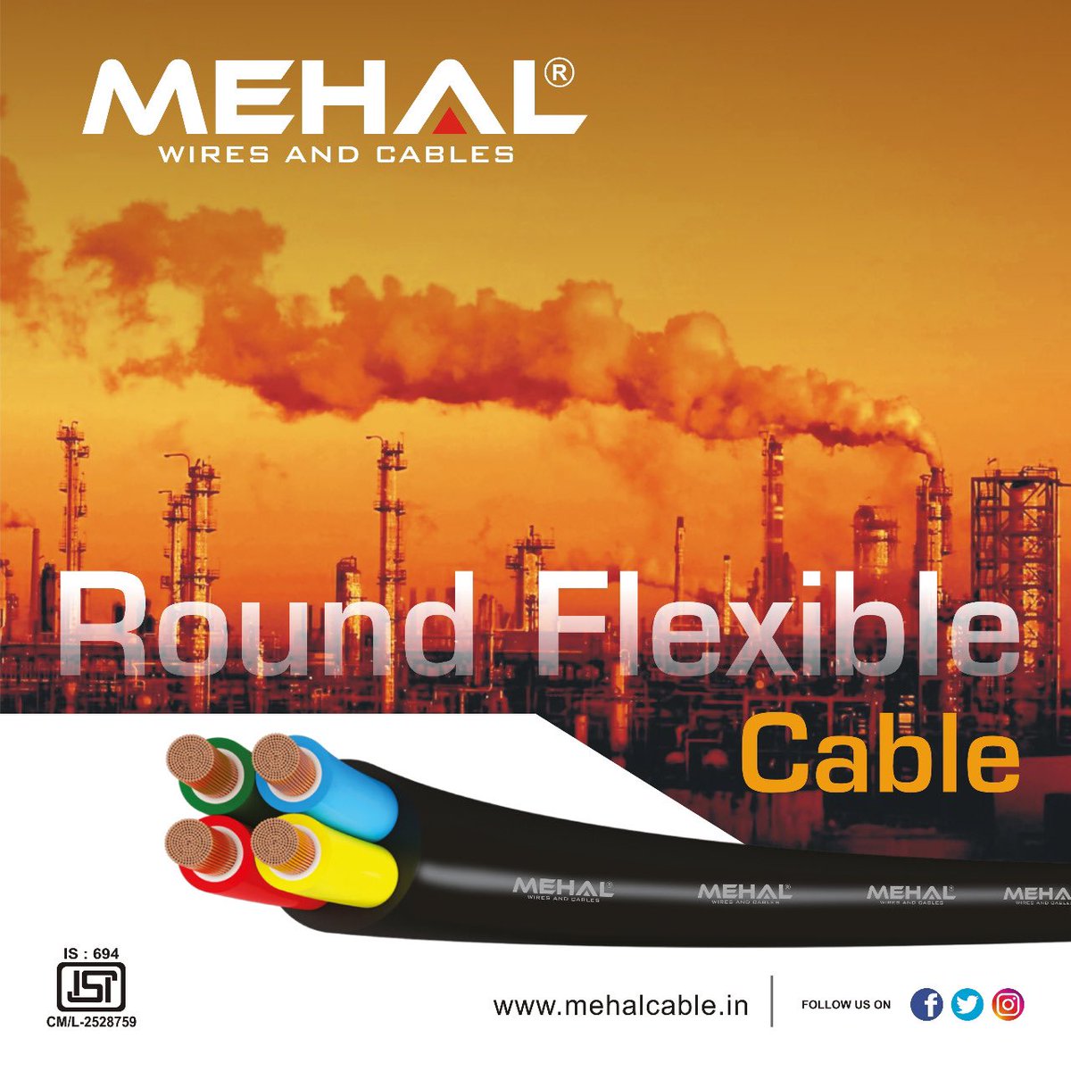 mehalwirecable's tweet photo. 0.50 https://t.co/E5dq3ISisS to 50 https://t.co/Jr6pvS7k9B , 2 core to 16 Core  Mehal  PVC Round MultiCore Industrial Flexible Cable conforming IS 694:1990 with Flexible Bright Annealed Copper ⚡️⚡️🏭#roundflexiblecoppercable #roundflexible #multicoreround #copper #industrialwire https://t.co/SEpPVjOsT7