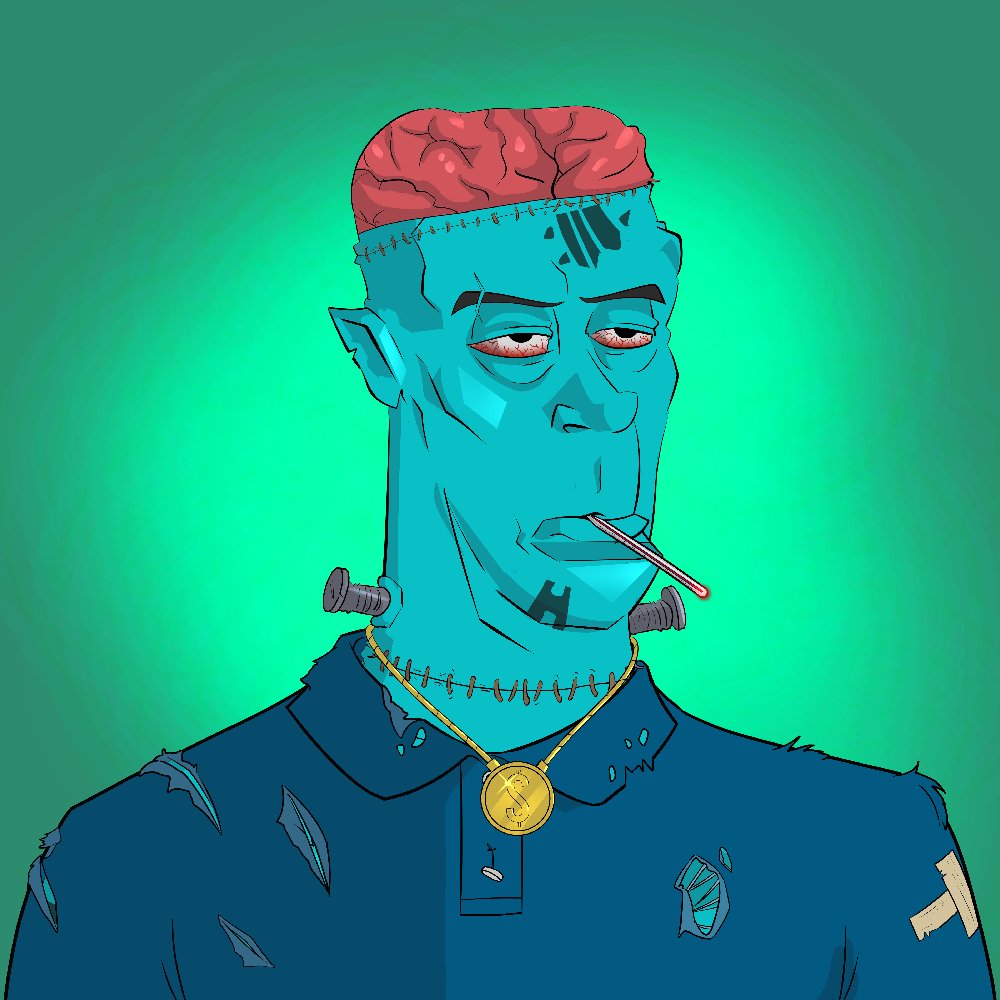VictorLabNFTs's tweet photo. This Mr. Frankenstein is definitely SICK 🌡️ and he's officially lost his mind! At least his gold chain gives him street cred amongst the dead.

Got an itch for more unique art? Join Victor's Lab today!

#nftart #NFTs #NFTartists #NFTCommunity #nftcollectors #NFT #Frankenstein https://t.co/7ZqESf3P6u