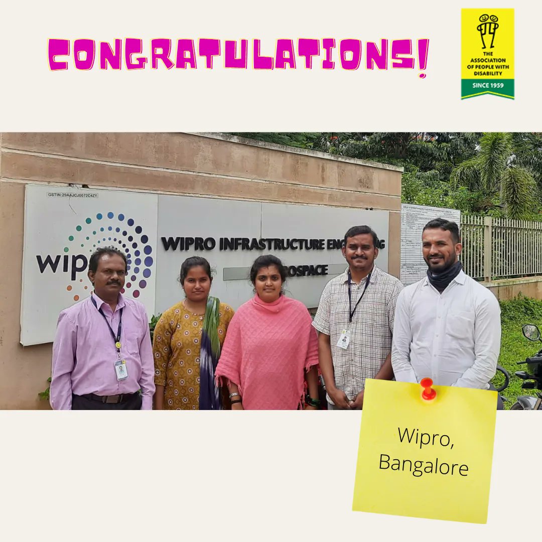 APD_India's tweet photo. Congratulations to the short-term #TechnicalCourse graduates for getting placed at @Wipro. Thank you, @NetApp for sponsoring the students training, enabling their financial independence and dignity.
#LivelihoodCourses #DisabilityJobs #DisbailityTraining https://t.co/TJNdPtKXXy