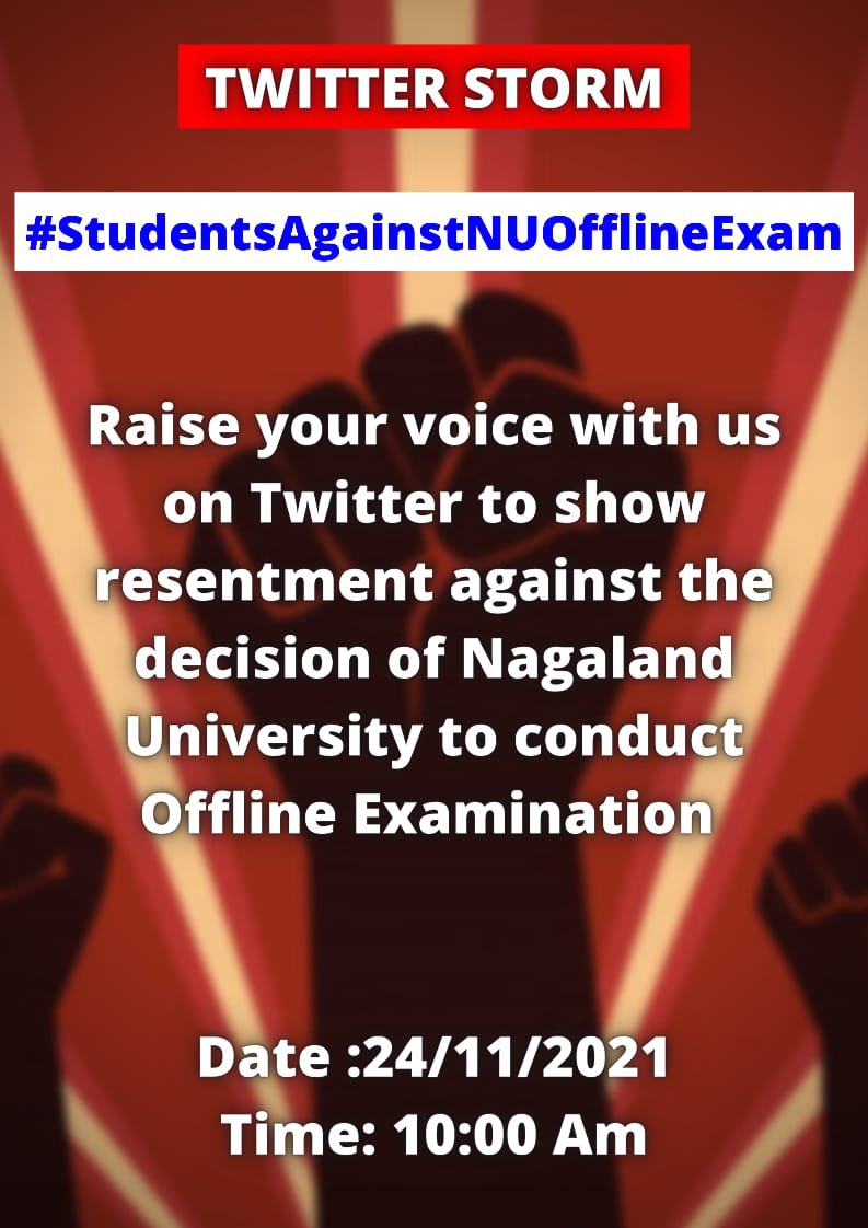 altaf2ali's tweet photo. NU must review 
NU must deliver justice 

#NagalandUniversity 
#StudentsAgainstNUOfflineExam 

@Neiphiu_Rio @Alonglmna
@NSUINagaland @NagalandPage @Nagaland_Post https://t.co/Z3tF07X45J