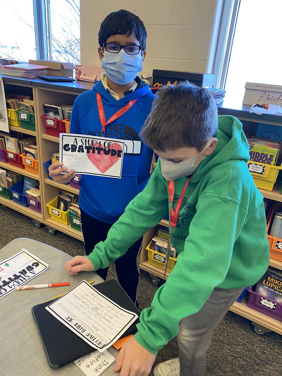 church_cathy's tweet photo. We’ve been working on our grateful books. Today’s activity was writing a thank you note for someone and giving it to him/her. Spontaneous hugs ensued (as well as teacher tears). #joyfuljourney #churchvillerocks #ilovethisclass https://t.co/dadhxrpvK4