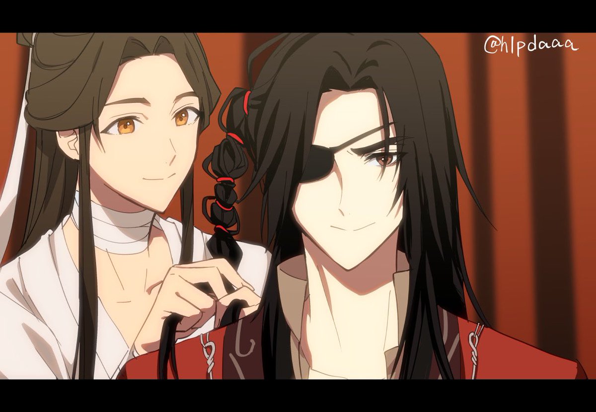 2boys multiple boys eyepatch long hair male focus black hair chinese clothes  illustration images