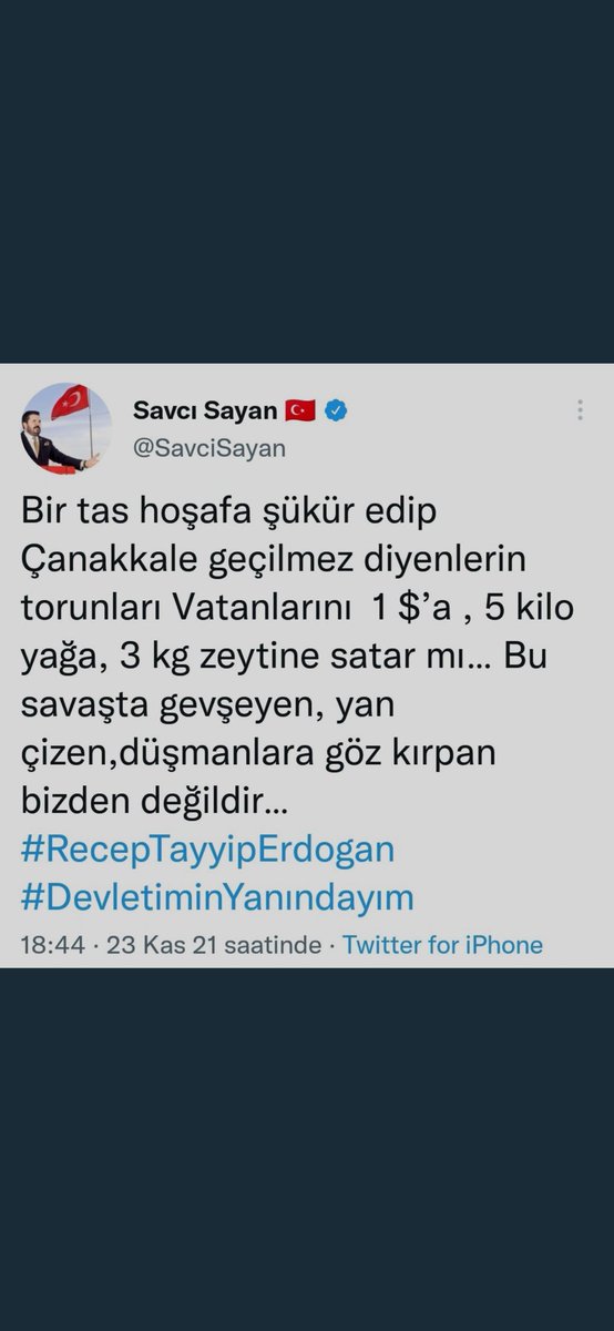 Çanakkale'de bir tas hoşafa şükredenlerin başında bu milleti düşünen bir lider vardı. #BATTIK #Dolar12TL #Ohal