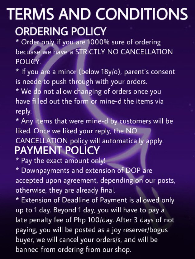 PMChildPH's tweet photo. TERMS AND CONDITIONS

Feedbacks: #PMCPHProofs
GOs: #pmcphgos
Onhands: #pmcphonhand
FAQs: #PMCPHFAQs
Updates: #PMCPHUpdates
Mercari: #PMCPHMercari

Masterlist: https://t.co/dSBS4LCYhi
Payment Form: https://t.co/qJ2UXOvfmn
Shipping CS: @pmchildphships https://t.co/ZtGPNQpgQA