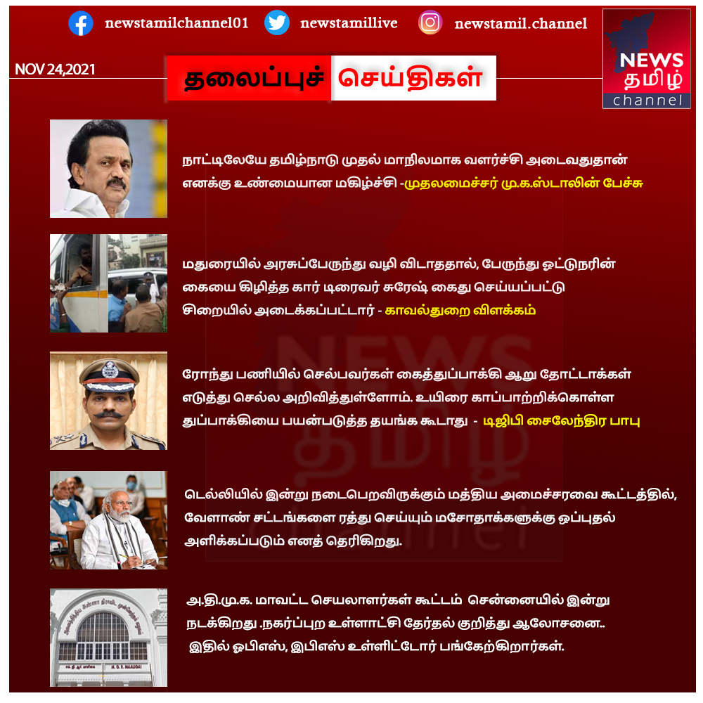 newstamillive's tweet photo. தற்போதைய தலைப்புச்செய்திகள்!
#newstamilchannel, #newstamil
#mkstalin, #busdriverattack, #DGPSylendraBabu #PMModi ,#ministermeet, #ops, #EPS https://t.co/8w0zH1Paqk