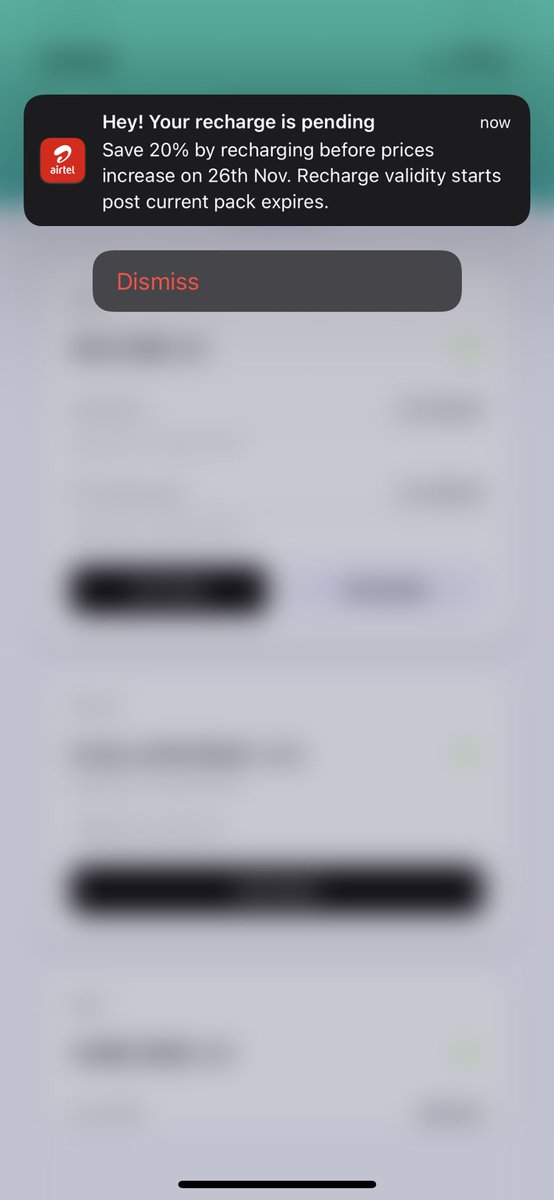 sulay28's tweet photo. Complete misinformation and fraud by @airtelindia as their notification says new pack validity will start only after existing pack expires which had still 20 days validity left. But after doing recharge of different amount than existing pack,older one got lapsed and lost 20 days https://t.co/IVGquRLEOe