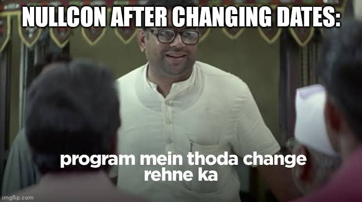 HarshitRMahajan's tweet photo. @nullcon after changing date and venue.

Courtesy @hkh4cks https://t.co/MlLfAeG9UK