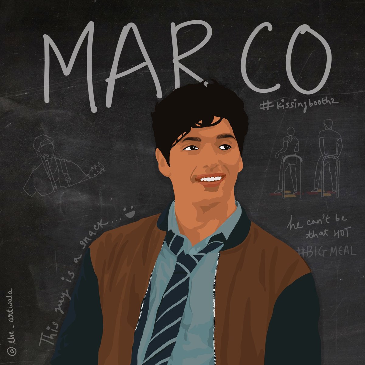 theartwala's tweet photo. Made vector illustration of 
MARCO from The Kissing booth 2 
Just love the character
He can't be that hot 😅
@TheRealTZP https://t.co/bp9lpldh0i