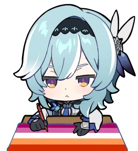 mobiuslovr's tweet photo. eula drawing the lesbian flag!? (REAL) https://t.co/qFb0J1KbYm