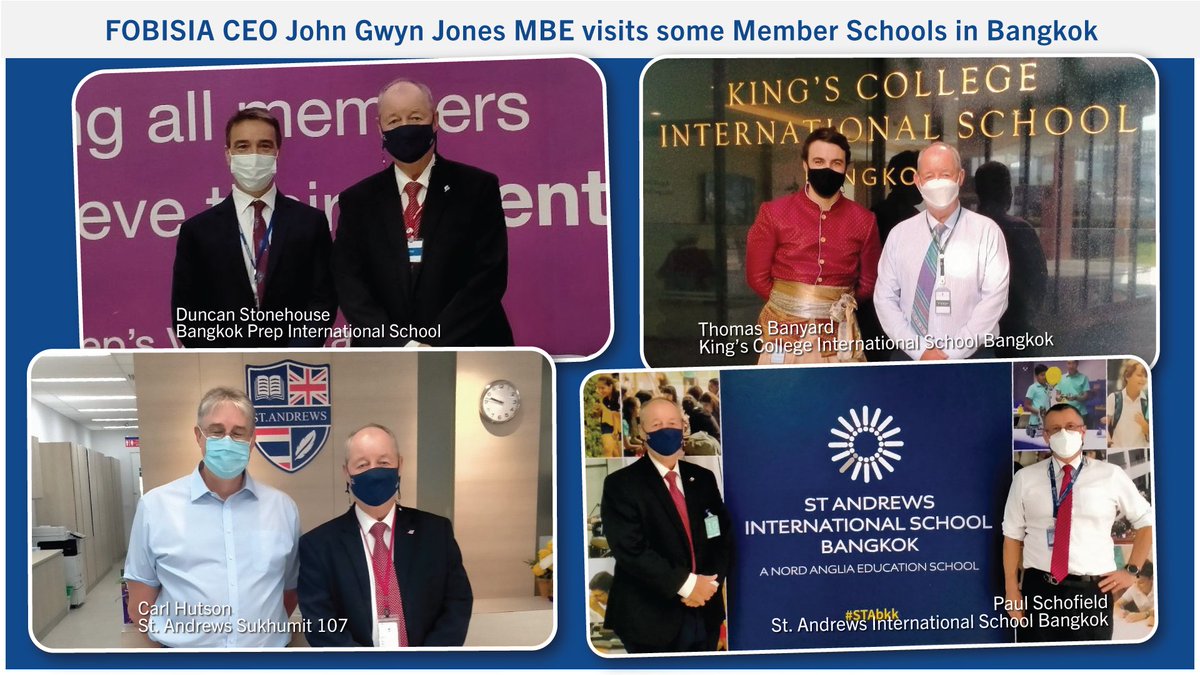 FOBISIA CEO, John Gwyn Jones MBE, has been out visiting some of our Member Schools locally here in Bangkok. "It's been wonderful to see some of our Member School Heads, teachers and students back at school doing what they do best"
