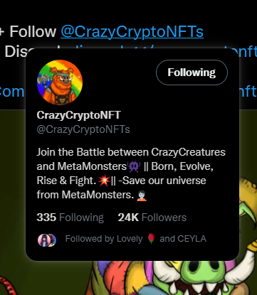 nftking00_'s tweet photo. @ceyla_giveaways @CrazyCryptoNFTs Done all rules https://t.co/SOFlDpGi59